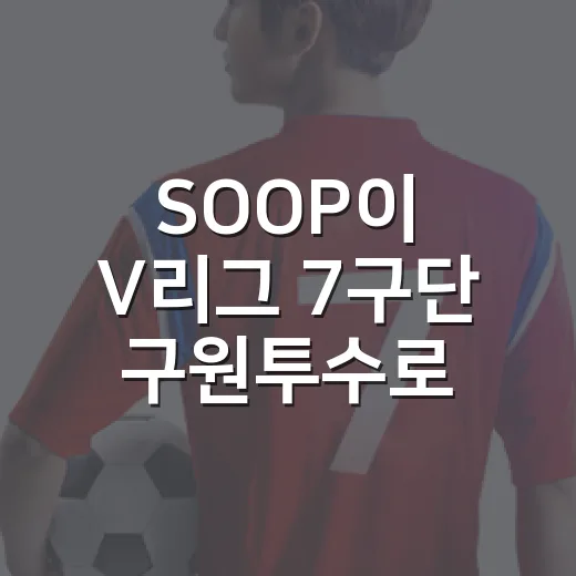 SOOP이 V리그 7구단 구원투수로 들어왔을 때, 숫자보다 먼저 보인 흐름 - 요약