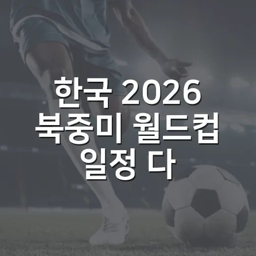 한국 2026 북중미 월드컵 일정 다시 봤더니, 3경기 안에 흐름이 다 있었다 - 요약