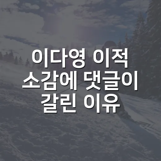 이다영 이적 소감에 댓글이 갈린 이유를 따라가 봤더니 - 요약