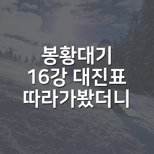 봉황대기 16강 대진표 따라가봤더니, 숫자보다 흐름이 더 뜨거웠다 - 요약