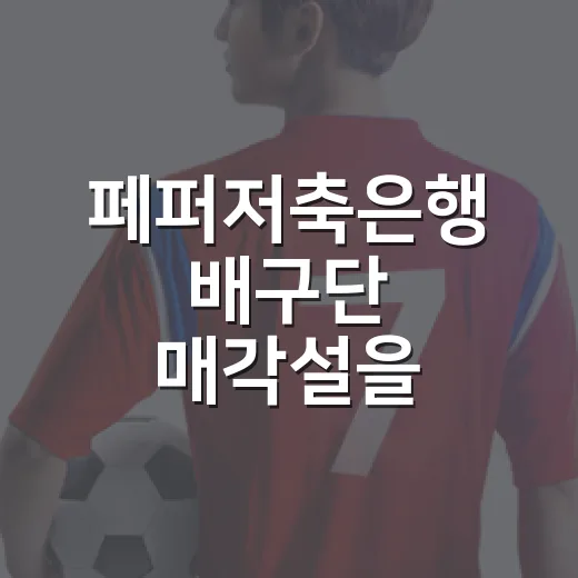페퍼저축은행 배구단 매각설을 따라가 봤더니, 소문보다 숫자가 더 세게 말하고 있었다 - 요약