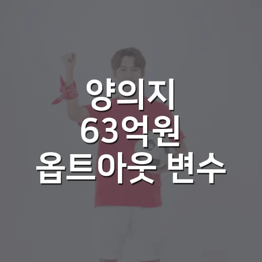 양의지 63억원 옵트아웃 변수, 숫자를 뜯어보니 보이는 두산의 복잡한 셈법 - 요약