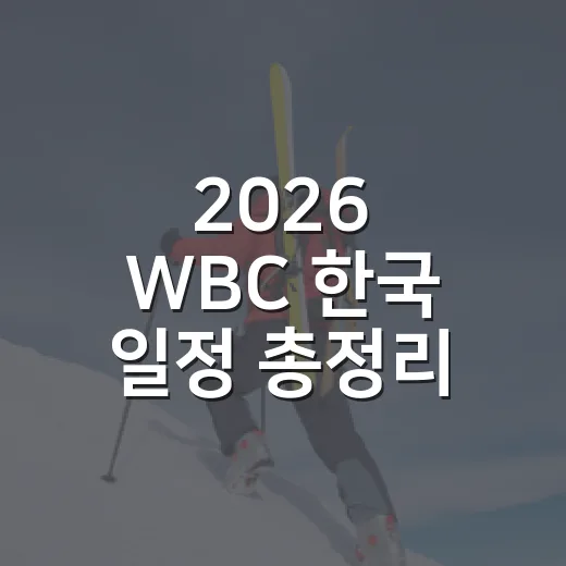 2026 WBC 한국 일정 총정리, 도쿄 4연전을 따라가 보니 보인 진짜 흐름 - 요약