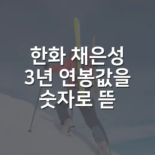 한화 채은성 3년 연봉값을 숫자로 뜯어봤더니, 평가는 생각보다 복잡했다 - 요약