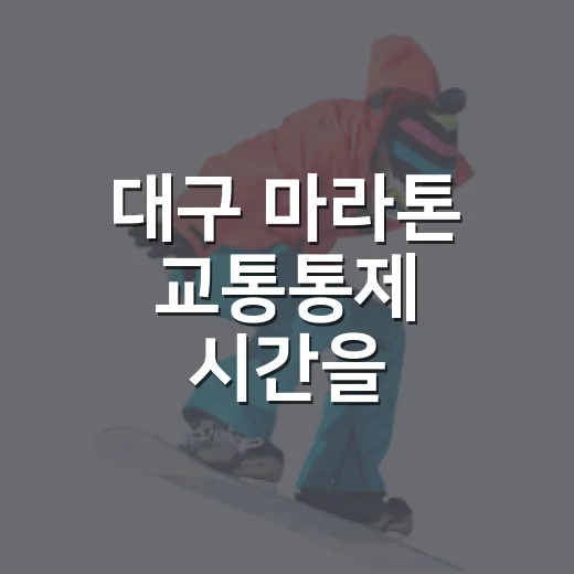 대구 마라톤 교통통제 시간을 기록처럼 따라가 봤더니 보인 도심 레이스의 흐름 - 요약