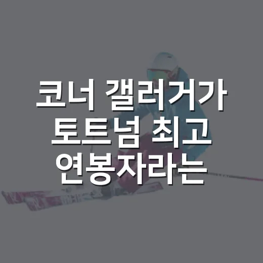 코너 갤러거가 토트넘 최고 연봉자라는 말, 숫자로 직접 따져본 이야기 - 요약