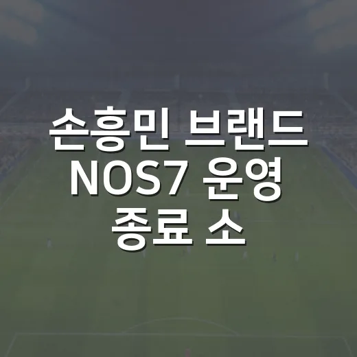 손흥민 브랜드 NOS7 운영 종료 소식, 숫자로 보니 더 선명했던 선택 - 요약