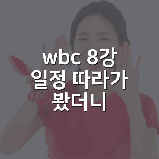 wbc 8강 일정 따라가 봤더니, 하루 차이가 승부를 갈랐다 - 요약