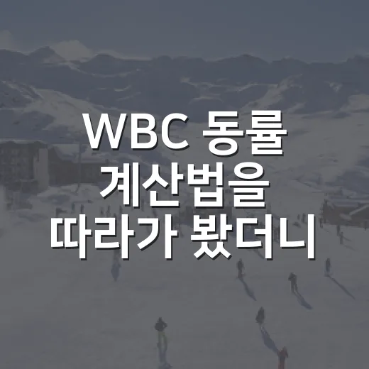 WBC 동률 계산법을 따라가 봤더니 승패표보다 실점 한 점이 더 무서웠다 - 요약