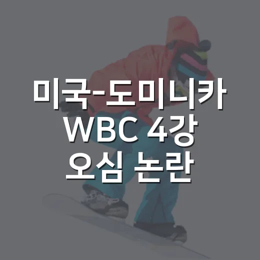 미국-도미니카 WBC 4강 오심 논란, 마지막 공 하나만으로 설명되지 않는 밤 - 요약