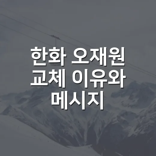 한화 오재원 교체 이유와 메시지, 19살 중견수에게 남은 그날의 장면 - 요약