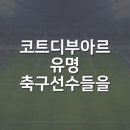 코트디부아르 유명 축구선수들을 기록으로 따라가봤더니 보이는 진짜 이야기 - 요약