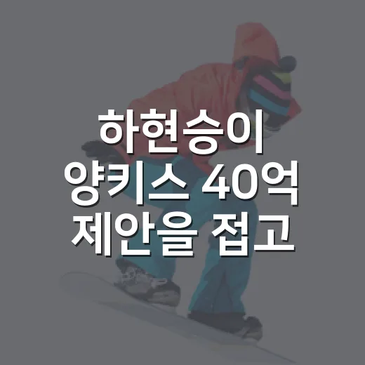 하현승이 양키스 40억 제안을 접고 키움으로 향하는 진짜 이야기 - 요약