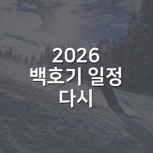 2026 백호기 일정 다시 훑어봤더니, 나흘짜리 토너먼트에 흐름이 다 있었다 - 요약