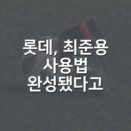 롯데, 최준용 사용법 완성됐다고 느낀 이유: 15세이브와 9홀드 사이의 진짜 이야기 - 요약