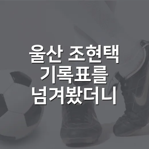 울산 조현택 기록표를 넘겨봤더니, 왼쪽 측면의 시간이 보였다 - 요약