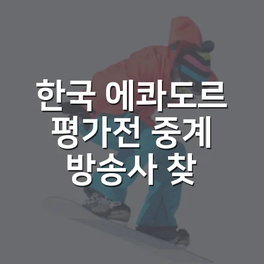 한국 에콰도르 평가전 중계 방송사 찾다가 후반 3골까지 본 이야기 - 요약