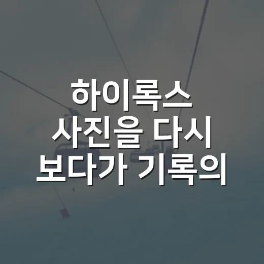 하이록스 사진을 다시 보다가 기록의 진짜 표정을 봤다 - 요약