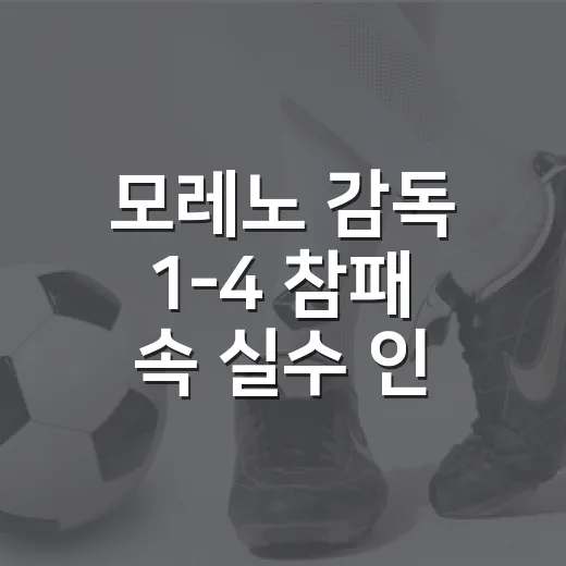 모레노 감독 1-4 참패 속 실수 인정, 숫자로 다시 보니 더 쓰렸다 - 요약