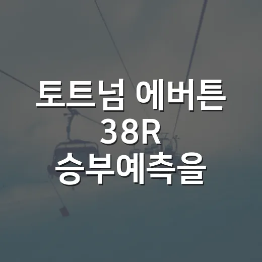 토트넘 에버튼 38R 승부예측을 숫자로 되짚어봤더니 - 요약
