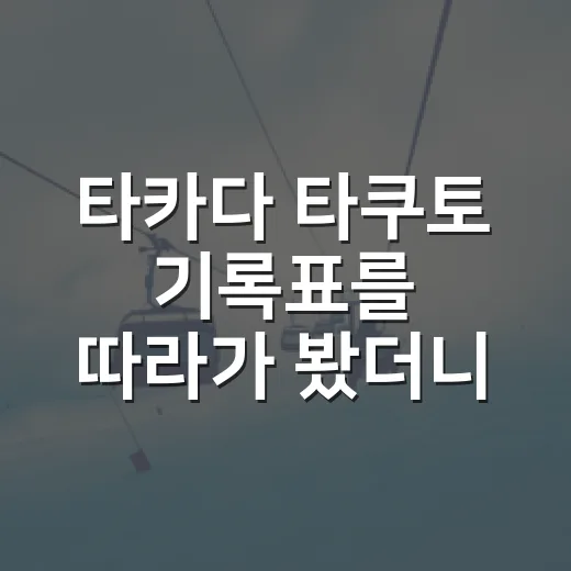 타카다 타쿠토 기록표를 따라가 봤더니, 좌완 한 명의 경로가 꽤 흥미로웠다 - 요약