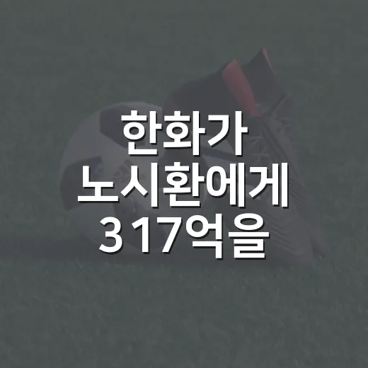 한화가 노시환에게 317억을 걸어봤더니 보이는 진짜 계산 - 요약