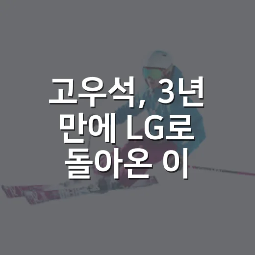 고우석, 3년 만에 LG로 돌아온 이야기 - 요약