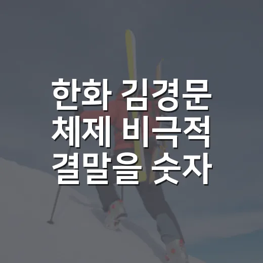 한화 김경문 체제 비극적 결말을 숫자로 읽어봤다 - 요약
