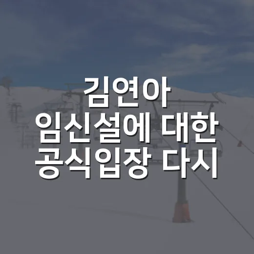 김연아 임신설에 대한 공식입장 다시 읽어보니 - 요약