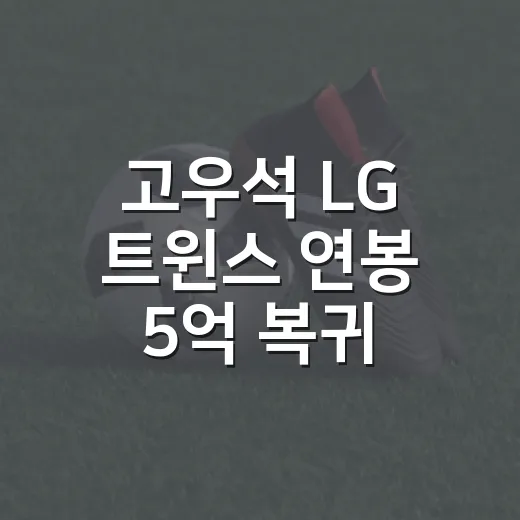 고우석 LG 트윈스 연봉 5억 복귀 뒤 기록이 달라졌다 - 요약