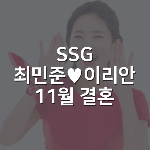 SSG 최민준♥이리안 11월 결혼 소식에 기록을 다시 봤다 - 요약