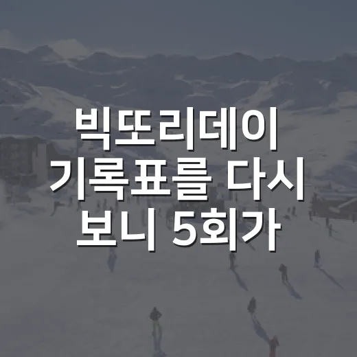 빅또리데이 기록표를 다시 보니 5회가 달랐다 - 요약