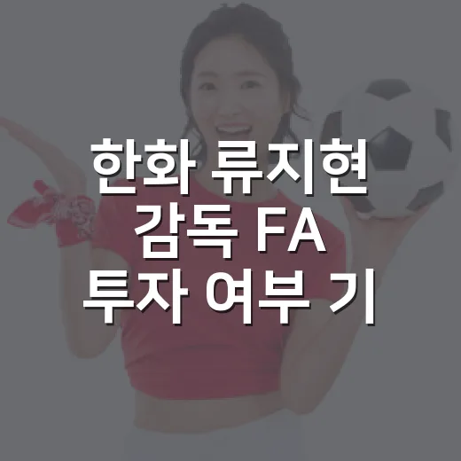 한화 류지현 감독 FA 투자 여부 기록을 보니 답이 보였다 - 요약