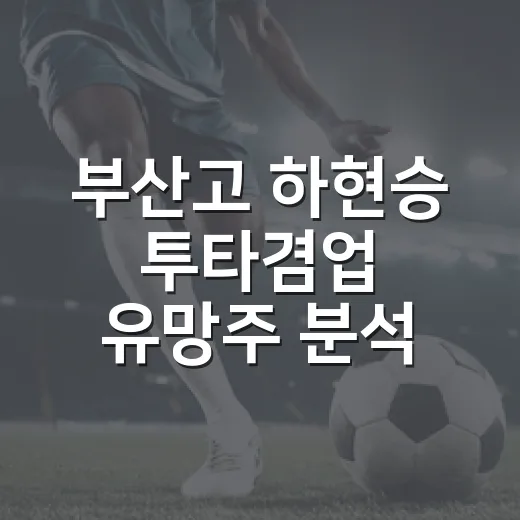 부산고 하현승 투타겸업 유망주 분석 기록을 따라가 봤다 - 요약