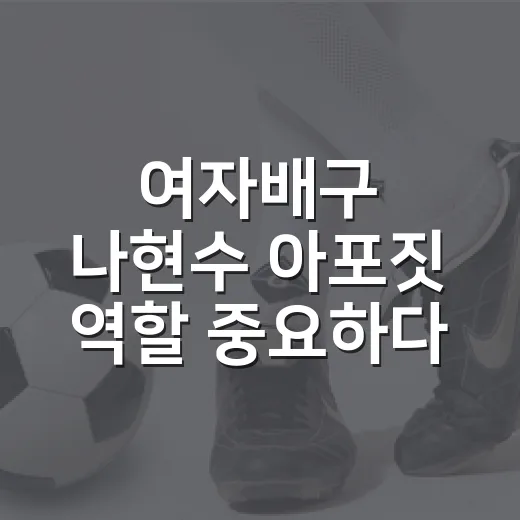 여자배구 나현수 아포짓 역할 중요하다고 느낀 순간 - 요약