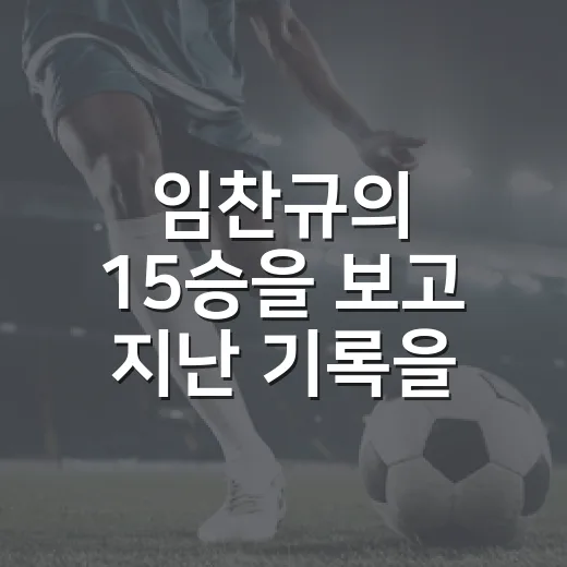 임찬규의 15승을 보고 지난 기록을 다시 펼쳤다 - 요약