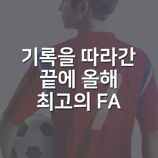 기록을 따라간 끝에 올해 최고의 FA 영입은 누구? - 요약