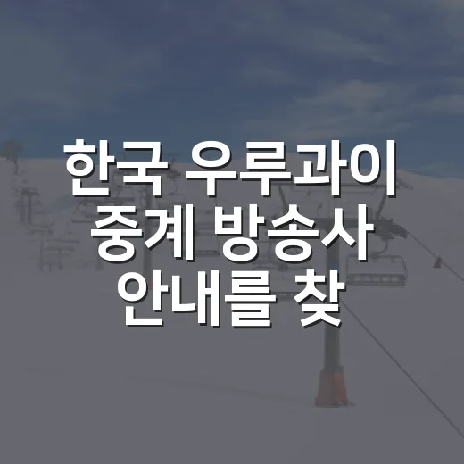 한국 우루과이 중계 방송사 안내를 찾다 다시 본 1대4 - 요약