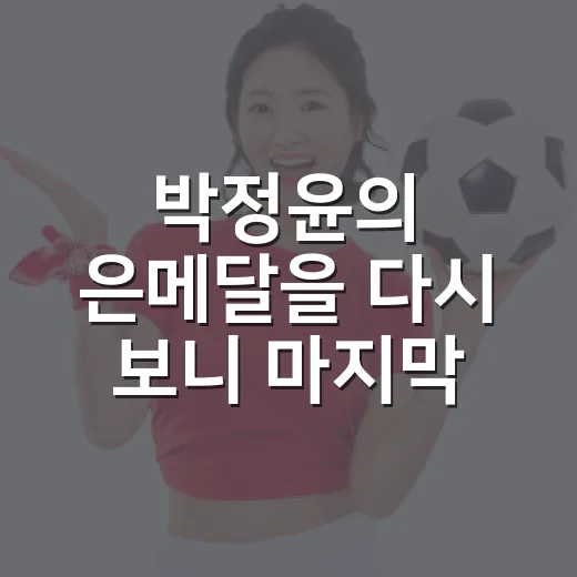 박정윤의 은메달을 다시 보니 마지막 한 발이 남았다 - 요약