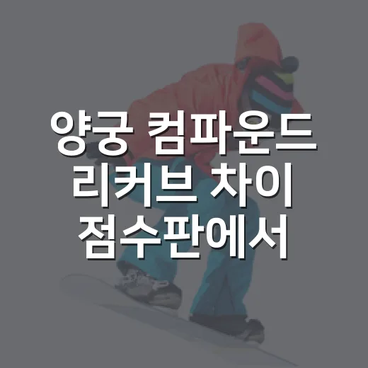 양궁 컴파운드 리커브 차이 점수판에서 보였다 - 요약