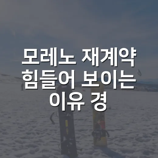 모레노 재계약 힘들어 보이는 이유 경기 숫자를 다시 보니 - 요약