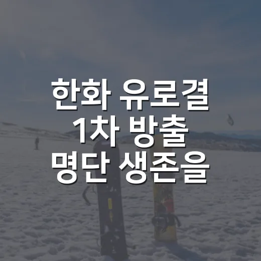 한화 유로결 1차 방출 명단 생존을 보니 과제가 보였다 - 요약