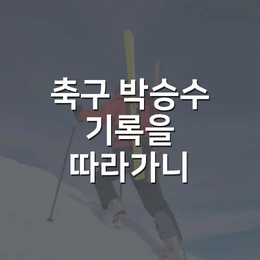 축구 박승수 기록을 따라가니 성장의 속도가 보였다 - 요약