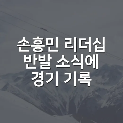 손흥민 리더십 반발 소식에 경기 기록을 다시 봤다 - 요약