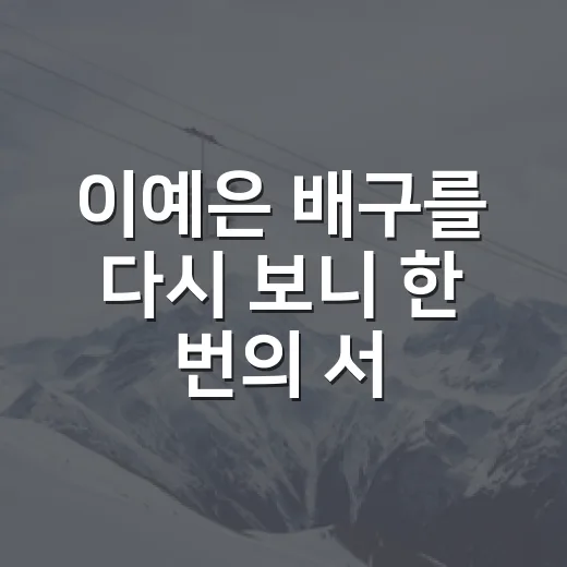 이예은 배구를 다시 보니 한 번의 서브가 오래 남았다 - 요약