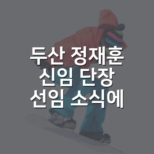 두산 정재훈 신임 단장 선임 소식에 기록을 다시 봤다 - 요약