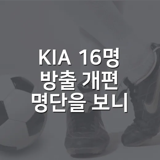 KIA 16명 방출 개편 명단을 보니 숫자가 달리 보였다 - 요약