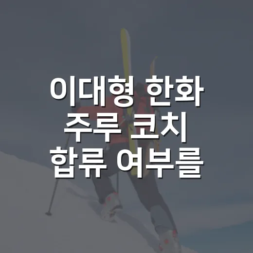 이대형 한화 주루 코치 합류 여부를 확인해봤더니 - 요약