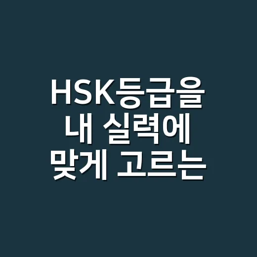 HSK등급을 내 실력에 맞게 고르는 방법 - 요약