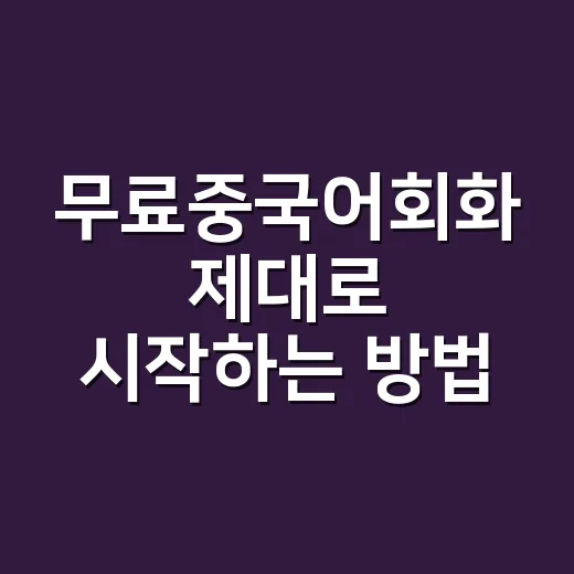 무료중국어회화 제대로 시작하는 방법: 발음부터 현지 표현까지 이렇게 잡으세요 - 요약